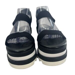 Aldo Black and White Platform Sandals